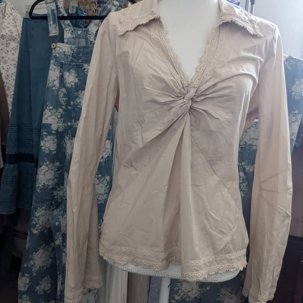 Nougat London Neutral Cotton Blouse Lace 4